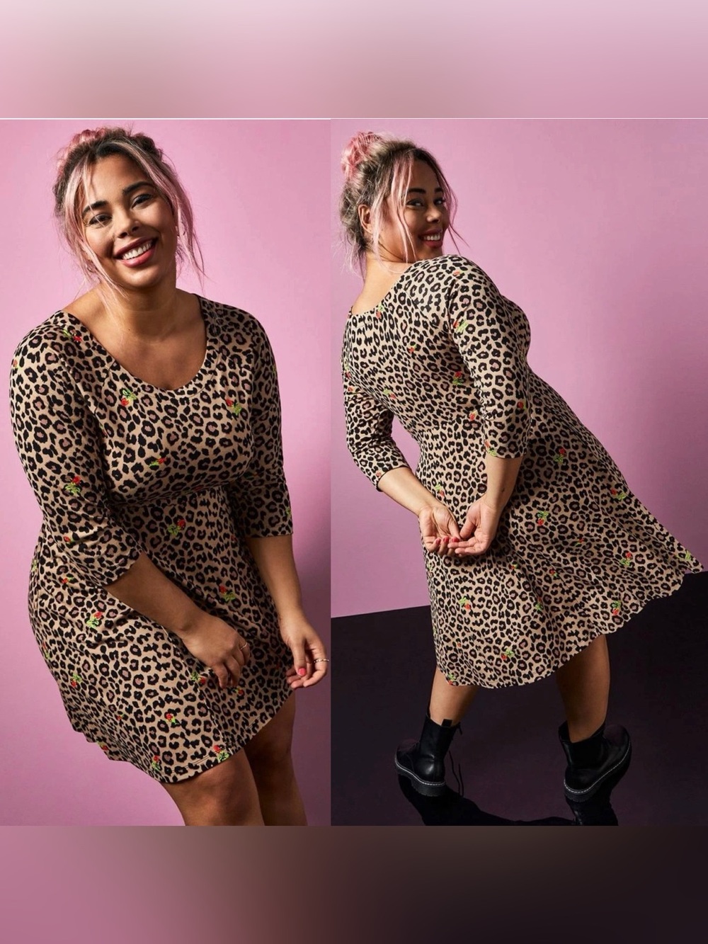 Betsey Johnson Torrid Leopard Print Ponte Babydoll Dress